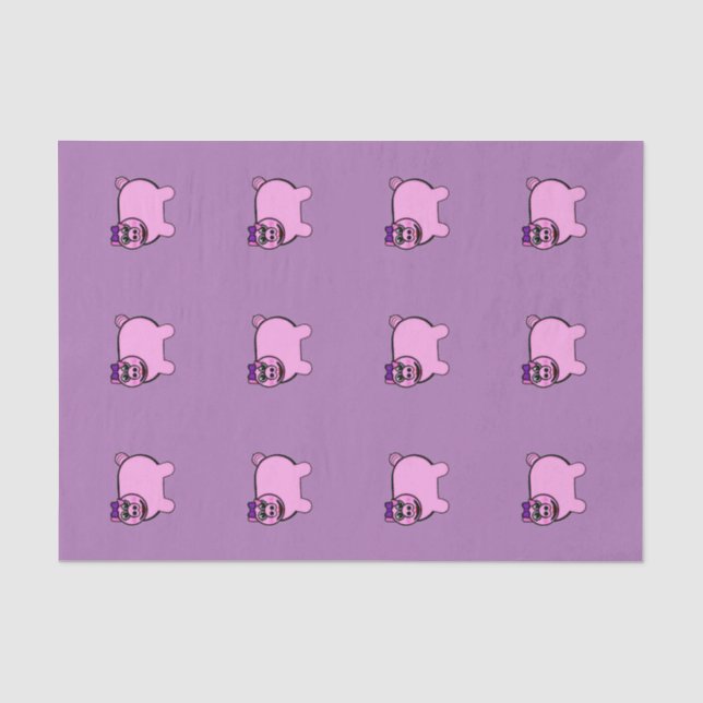 Girly angefülltes Schwein Seidenpapier (Vorderseite)