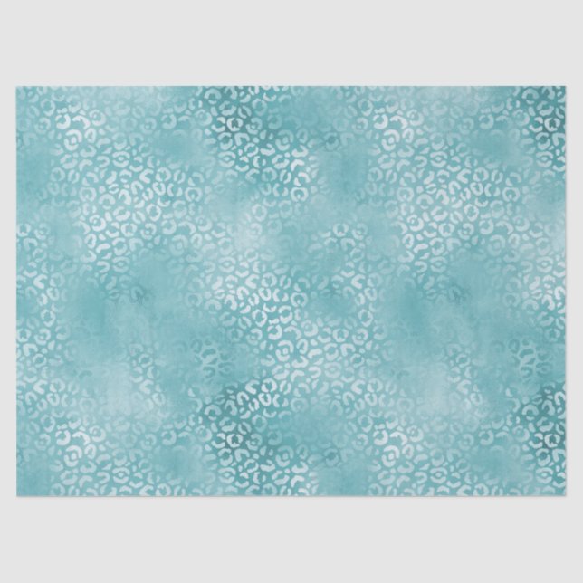 Girly Aqua Turquoise Leopard Print Seidenpapier (Vorderseite)