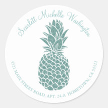 Girly Aquamarin Glitzer Ananas-Adresse