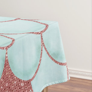 Girly Aquamarin Pink Glitzer Wasserfarbe Meerjungf Tischdecke