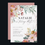 Girly Aquarellblume 30. Geburtstag pink blau<br><div class="desc">Girly Aquarellblume 30. Geburtstag pink,  blaue Party Einladungen. Schönes,  elegantes und modernes Party.</div>