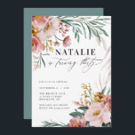 Girly Aquarellblume 30. Geburtstag pink blau<br><div class="desc">Girly Aquarellblume 30. Geburtstag pink,  blaue Party Einladungen. Schönes,  elegantes und modernes Party.</div>