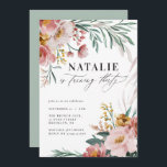 Girly Aquarellblume 30. Geburtstag pink grün<br><div class="desc">Girly Aquarellblume 30. Geburtstag pink,  blau,  grüne Party Einladungen. Schönes,  elegantes und modernes Party.</div>