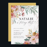 Girly Aquarellblume 30. Geburtstag Rosa Senf<br><div class="desc">Girly Aquarell Blüten 30. Geburtstag pink,  Senf Party Einladungen. Schönes,  elegantes und modernes Party.</div>