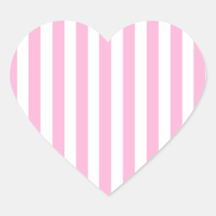 Girly Baby Pink Solid Stripes Muster Herz-Aufkleber