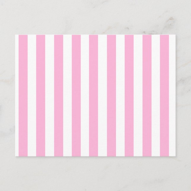Girly Baby Pink Solid Stripes Muster Postkarte (Vorderseite)