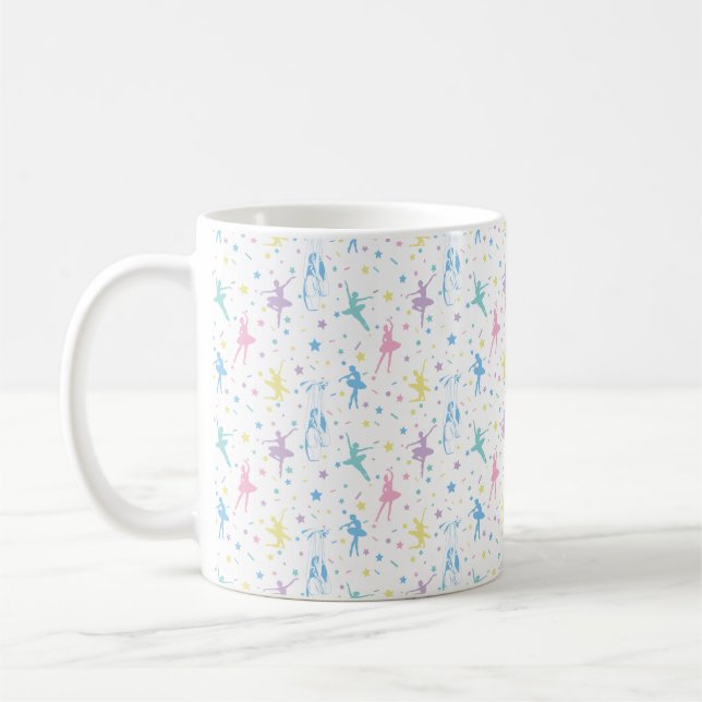 Girly Ballerina Dancer - Ballet Pattern Kaffeetasse (Links)
