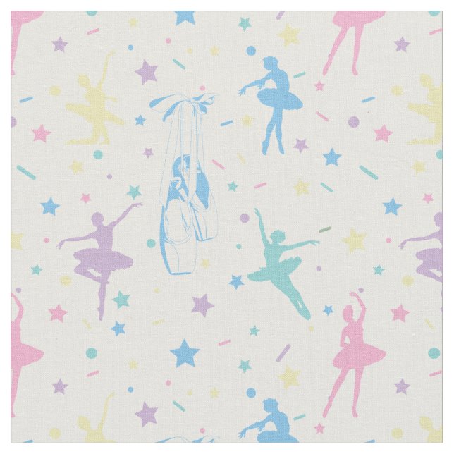Girly Ballerina Dancer - Ballet Pattern Stoff (Nahaufnahme)