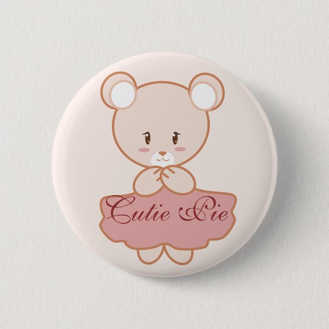 Girly Bär Button (Vorderseite)