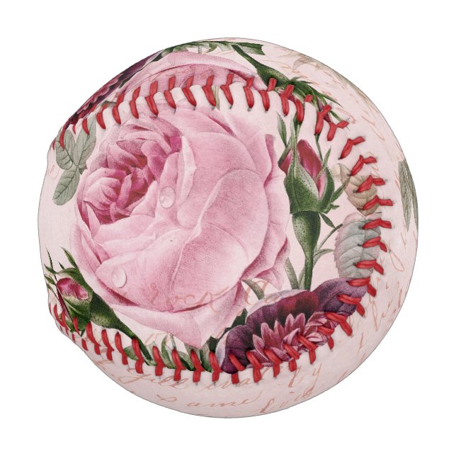 Girly Baseball Rose Blume Vintag Pink (Vorne Rechts)
