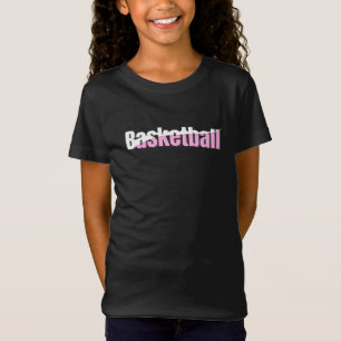Girly Basketball Player Pink Typografy T-Shirt