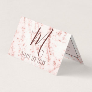 Girly Beruflich Pinky Glittery Monogram Salon Visitenkarten