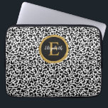 Girly Black Gold Leopard Monogram Laptopschutzhülle<br><div class="desc">Ein schwarz-weißes Leopardenmuster mit einem goldenen und schwarzen eleganten Monogramm schmückt diesen Laptop-Ärmel. Personalisieren Sie es für sich selbst oder für ein Geschenk! Entworfen für Sie von BlackBerry Boulevard.</div>