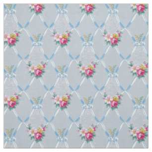 Girly Blau beugt hübsche rosa Rosen-Blumenmuster Stoff