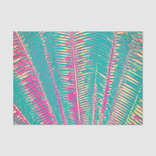 Girly blaue und rosa tropische Palmwedel Seidenpapier