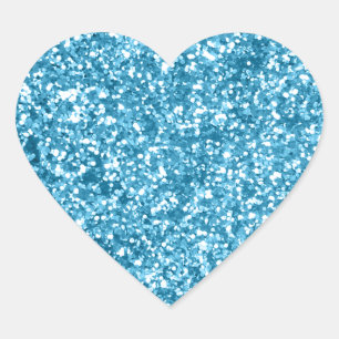 Girly blauer Schein-Glitzer-Blick Herz-Aufkleber