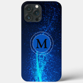 Girly Blue Funkelnd Monogram Case-Mate iPhone Hülle
