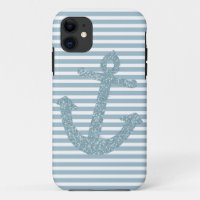 Girly Blue Glitzer Anchor