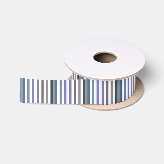 Girly Blue Gray Breitband Muster Satinband (Spule)