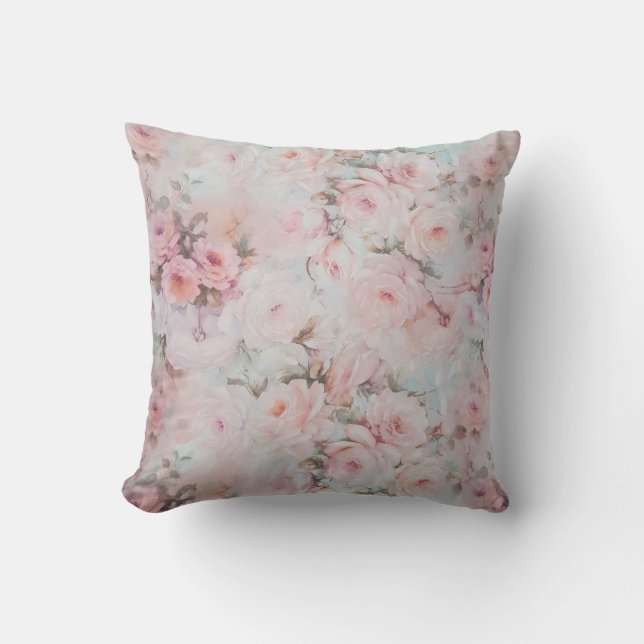 Girly Blumen Töne erröten rosa boho Land Kissen (Vorderseite)