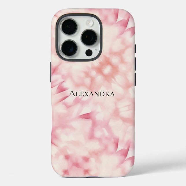 Girly Blush Pink Gefärbte Krawatte iPhone 16 Pro Hülle (Rückseite)
