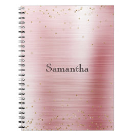 Girly Blush Pink Glam Gold Sparkle Confetti Notizblock
