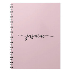Girly Blush Pink Moderne Schrift Monogramm Name Notizblock