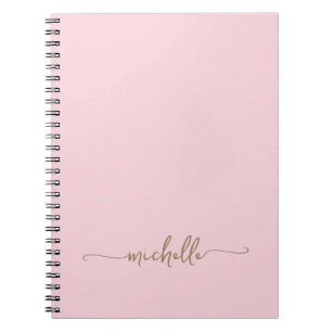 Girly Blush Pink Monogramm Namensschriftzug Unters Notizblock