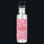 Girly Blush Pink Süße Tier Druckhörnchen Name Edelstahlflasche<br><div class="desc">Genießen Sie die wilde Seite mit diesem einzigartigen, gürtelartigen Design, das herzförmige Tierdrucke wie Zebra, Tiger und Leopard auf einem süß-blütigen rosa Hintergrund zeigt. Dieses Design ist perfekt für Tierliebhaber geeignet und verleiht jedem Gegenstand eine lustige und stilvolle Drehung. Personalisieren Sie es mit einem Namen, der in rotem Schriftart geschrieben...</div>