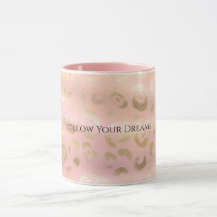 Girly Blush Rosa Gold Leopard Tier Tasse