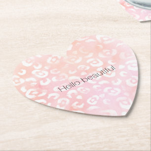 Girly Blush Rosa Pfirsich Gold Leopard Tier Untersetzer