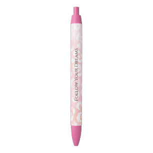Girly Blush Rosa Weiße Leopard Tier  Kugelschreiber