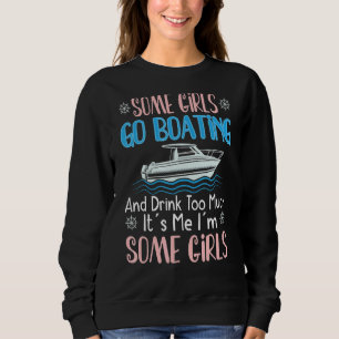 Girly Boating Girl Boat Captain Pontoon Sailor Cru Sweatshirt