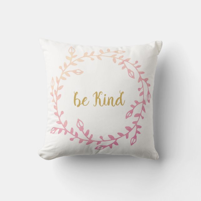 Girly Boho Chic Pink und Gold Kreide Kissen Kissen (Vorderseite)