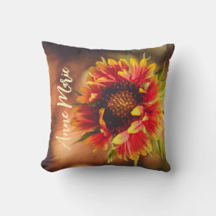 Girly Boho Individuelle Name Blume Kopfkissen Kissen