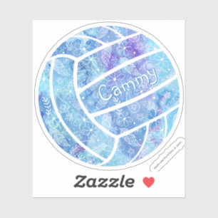 girly boho paisley doodle blaue Volleyball Aufkleber
