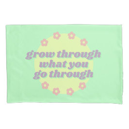 Girly Boho Pastel Green Quote Retro-Blume Kissenbezug
