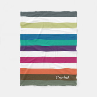 Girly Bold Rainbow Große horizontale Streifen und  Fleecedecke