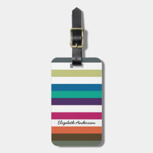 Girly Bold Rainbow Große horizontale Streifen und  Gepäckanhänger