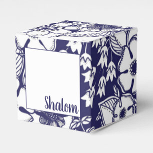 Girly Botanical Shalom Blue White Garden Zeichnend Geschenkschachtel