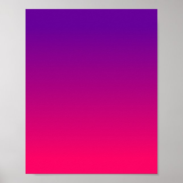 Girly Bright Pink und Lila Ombre Poster (Vorne)