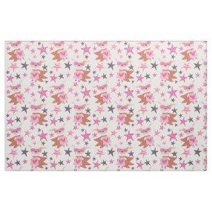 Girly Bunny Super Hero Fabric Stoff