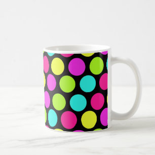 Girly bunter Spaß-NeonTupfen-Muster Kaffeetasse