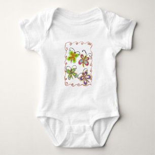 Girly Butterfly Baby Strampler