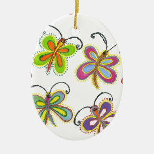 Girly Butterfly Keramik Ornament