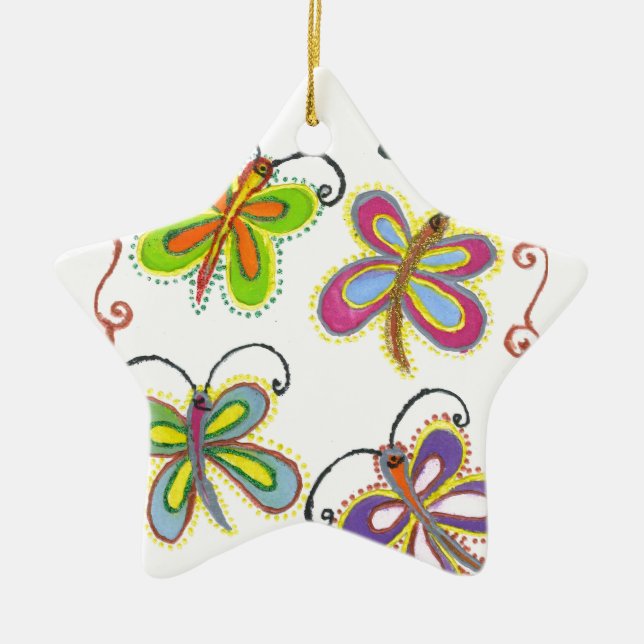 Girly Butterfly Keramikornament (Vorne)