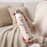 Girly Calligraphy Modern Blush Pink Trinkflasche<br><div class="desc">Name in der modernen Skriptkalligraphie.</div>