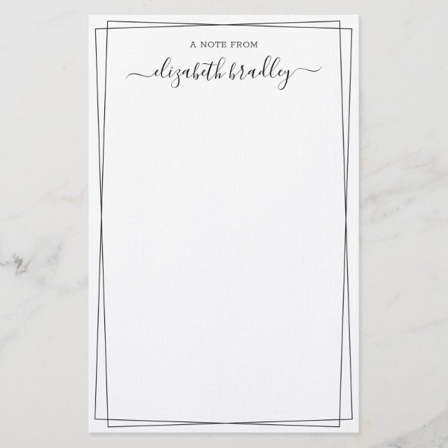 Girly Calligraphy Signature Script Briefpapier (Vorderseite)