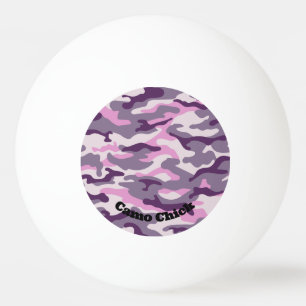 Girly Camouflage Pinks Monogram Tischtennisball