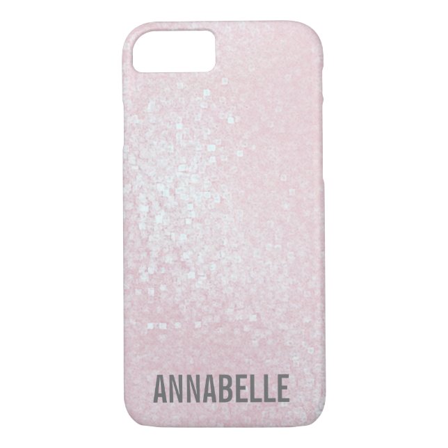 Girly chic glänzend hellrosa personalisiert Case-Mate iPhone hülle (Rückseite)